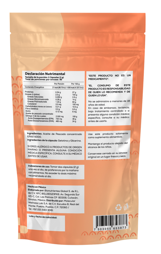 Omega 3 de salmón noruego (180 cápsulas)